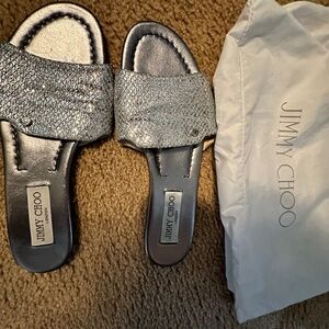 Jimmy Choo Silver slides